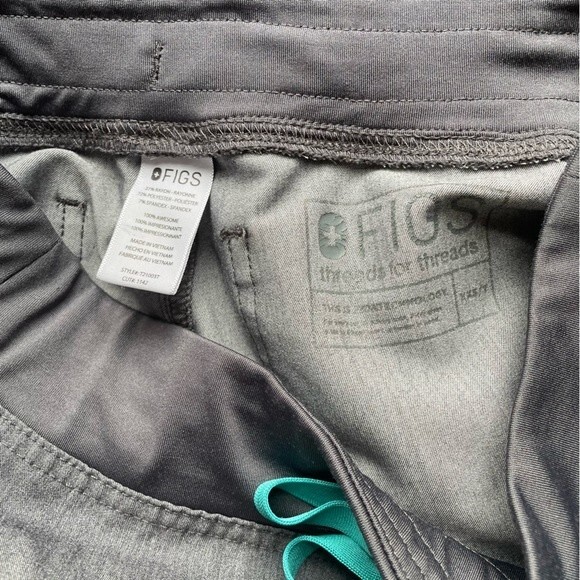 Figs Livingston Basic Scrub Pants Yoga Waistband Straight Leg Gray Size XXS 2XS - Picture 9 of 12